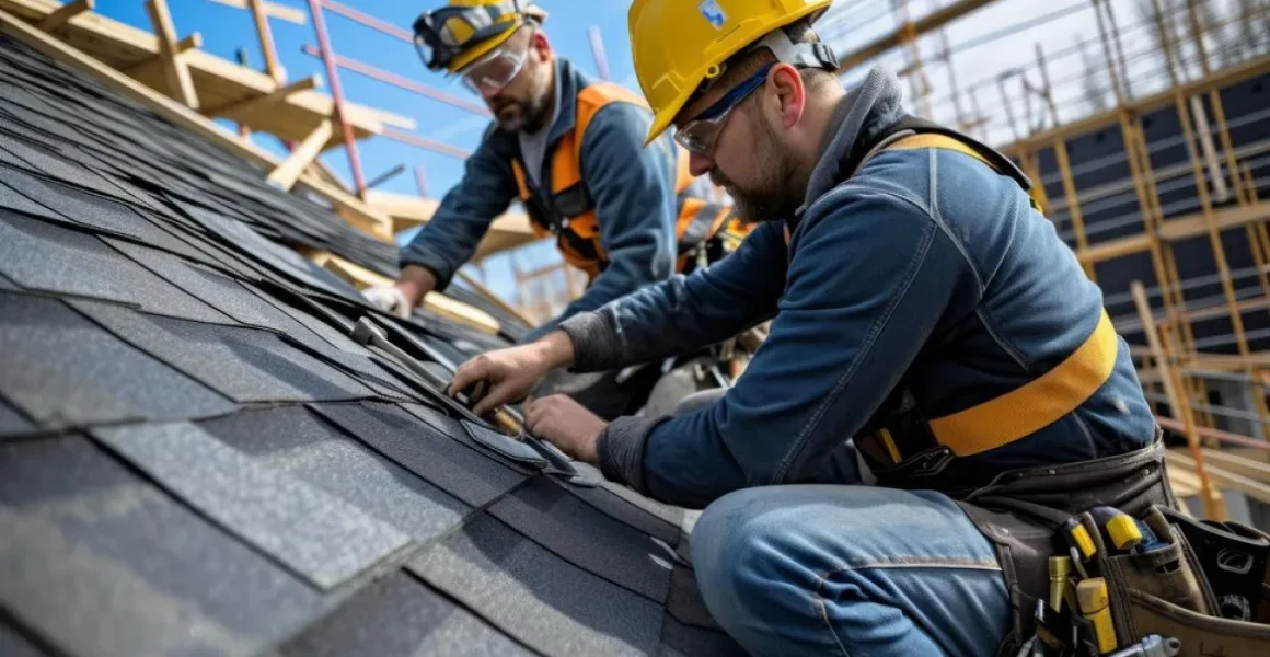 A homeowner preparing for emergency roof repair on a damaged roof in Garfield, NJ.